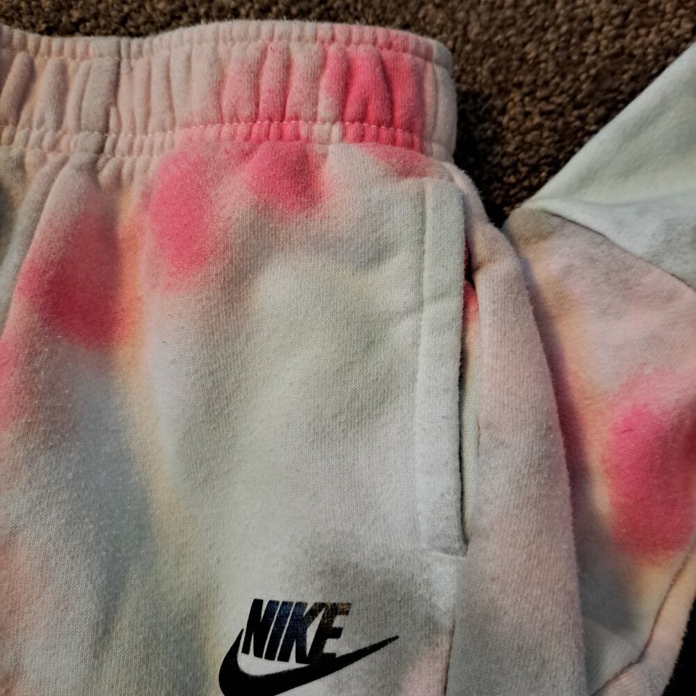 Nike Baby Girls Hyper Pink Tie Dye Swoosh Hooded Sweatshirt&Pants 2T - Picture 5 of 8